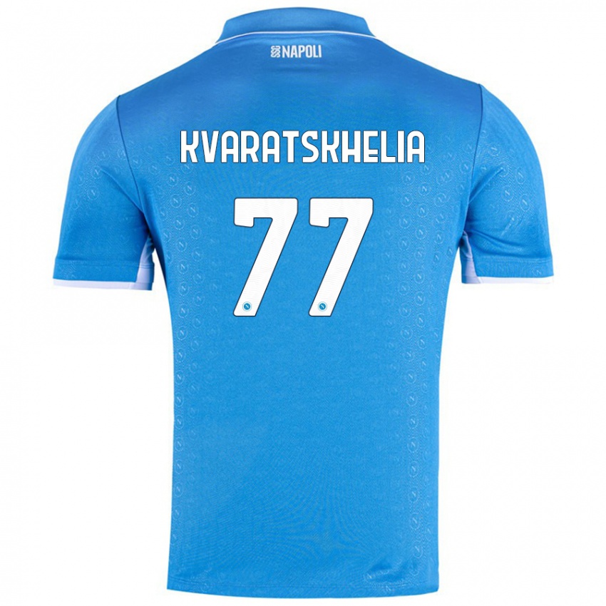 Homem Camisola Khvicha Kvaratskhelia #77 Celeiro Azul Principal 2024/25 Camisa Brasil