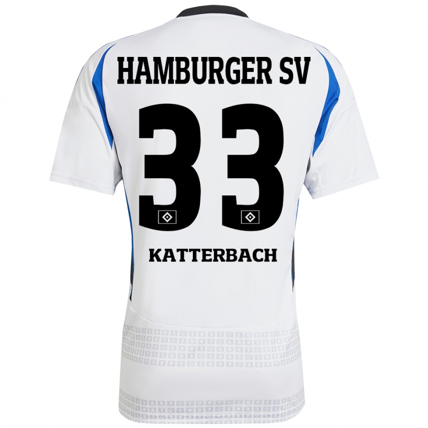 Homem Camisola Noah Katterbach #33 Azul Branco Principal 2024/25 Camisa Brasil