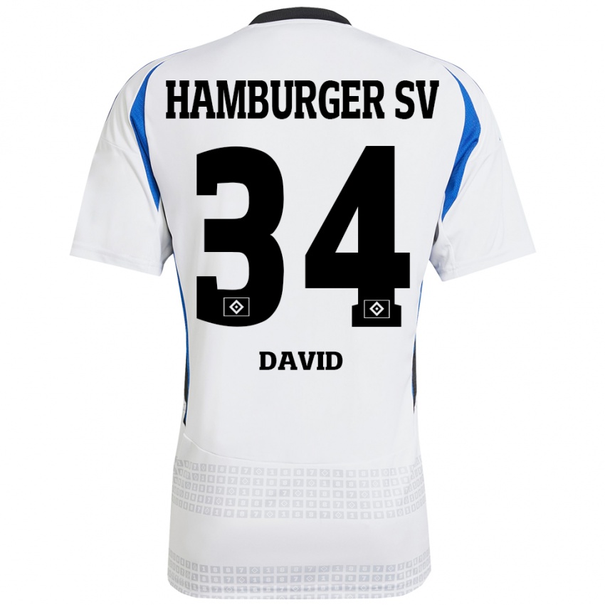 Homem Camisola Jonas David #34 Azul Branco Principal 2024/25 Camisa Brasil