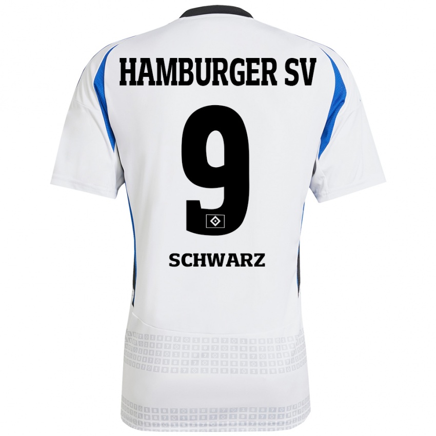 Homem Camisola Rafael Schwarz #9 Azul Branco Principal 2024/25 Camisa Brasil