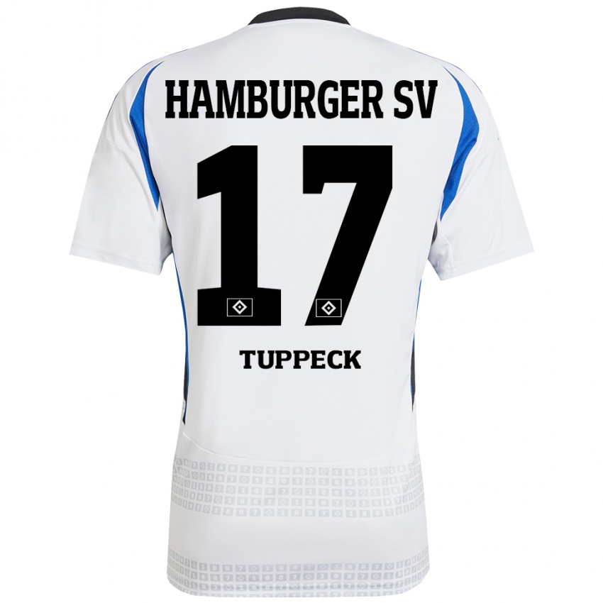 Homem Camisola Niklas Tuppeck #17 Azul Branco Principal 2024/25 Camisa Brasil