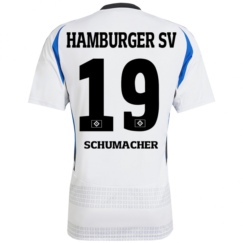 Homem Camisola Lukas Schumacher #19 Azul Branco Principal 2024/25 Camisa Brasil