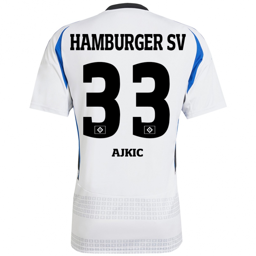 Homem Camisola Selim Ajkic #33 Azul Branco Principal 2024/25 Camisa Brasil