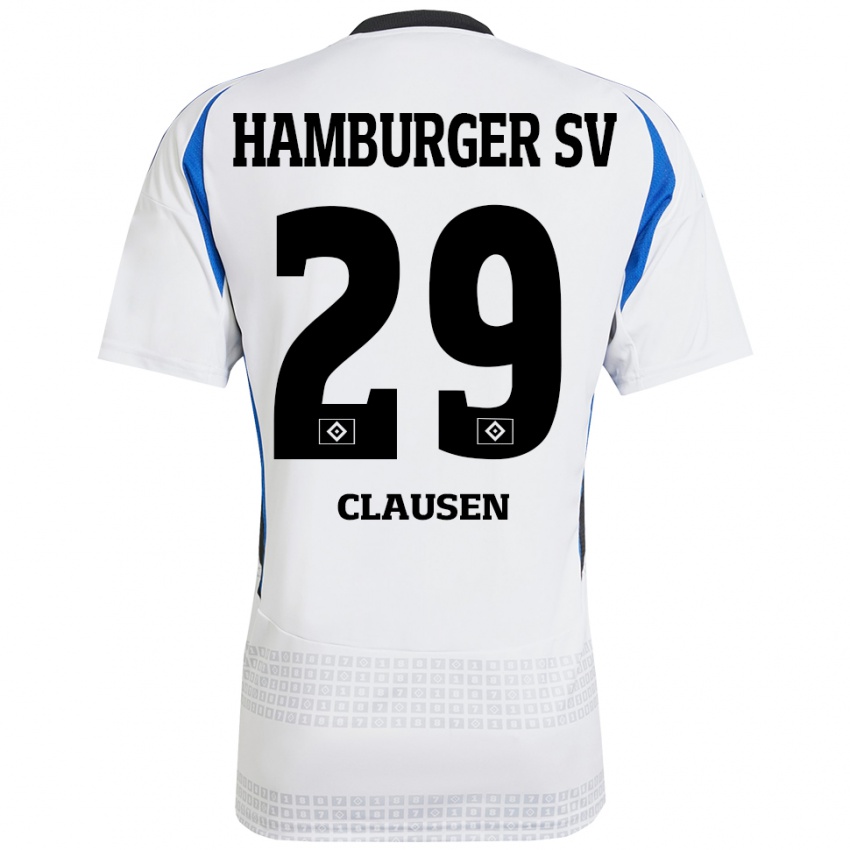 Homem Camisola Lina Clausen #29 Azul Branco Principal 2024/25 Camisa Brasil