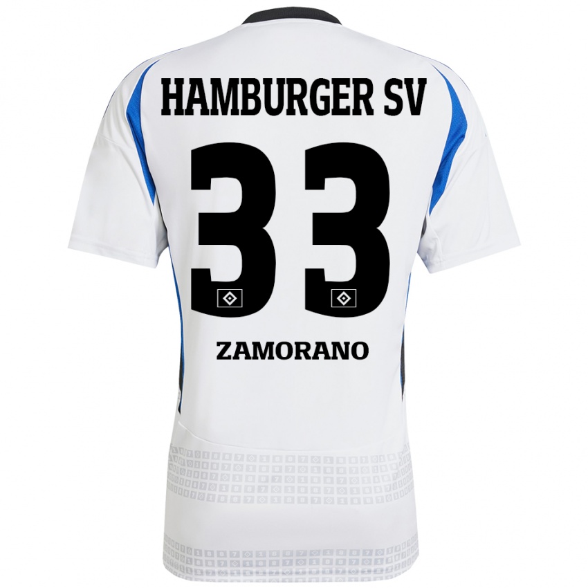 Homem Camisola Jolina Zamorano #33 Azul Branco Principal 2024/25 Camisa Brasil