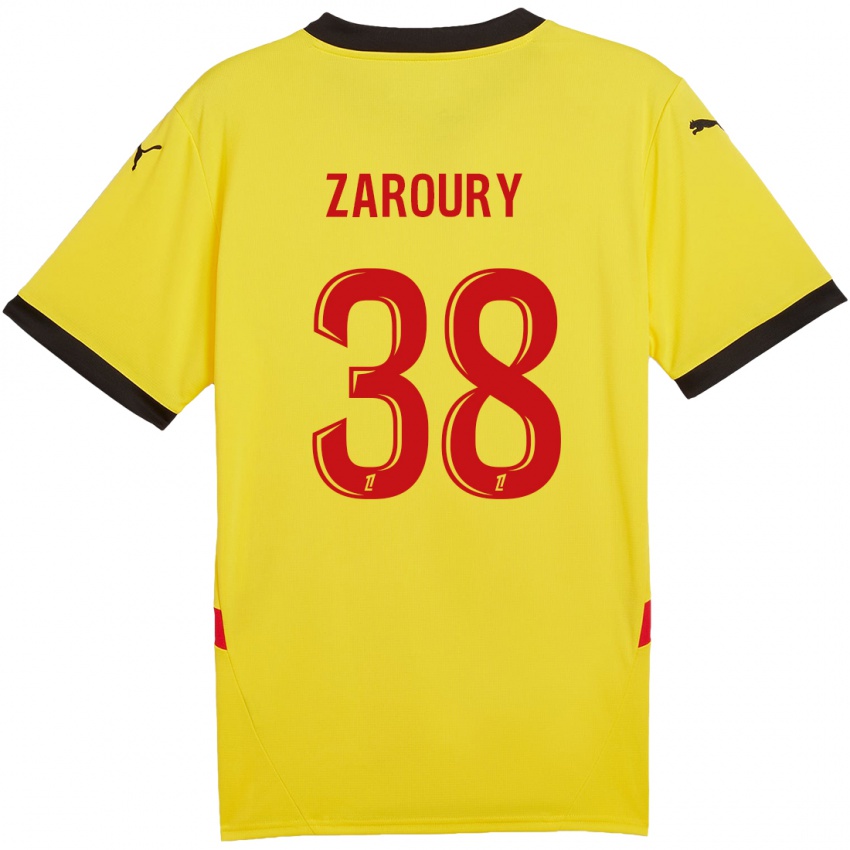 Homem Camisola Anass Zaroury #38 Vermelho Amarelo Principal 2024/25 Camisa Brasil