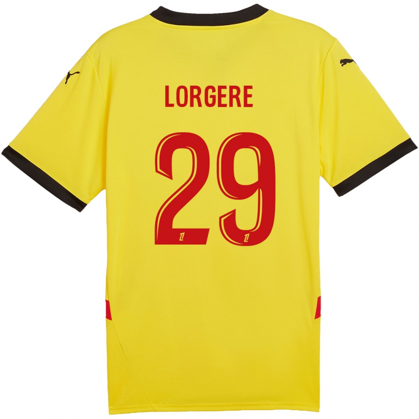 Homem Camisola Charlotte Lorgeré #29 Vermelho Amarelo Principal 2024/25 Camisa Brasil