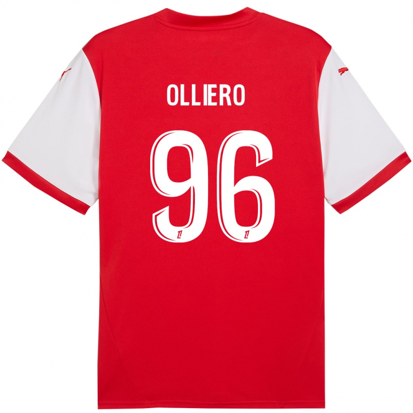 Homem Camisola Alexandre Olliero #96 Branco Vermelho Principal 2024/25 Camisa Brasil