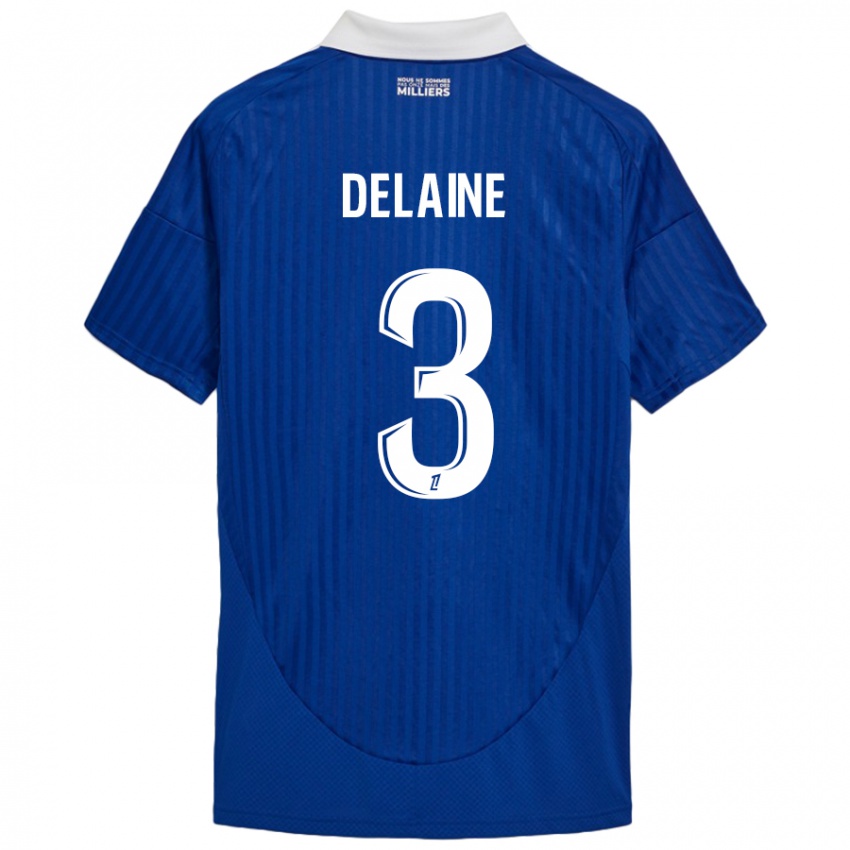 Homem Camisola Thomas Delaine #3 Branco Azul Principal 2024/25 Camisa Brasil