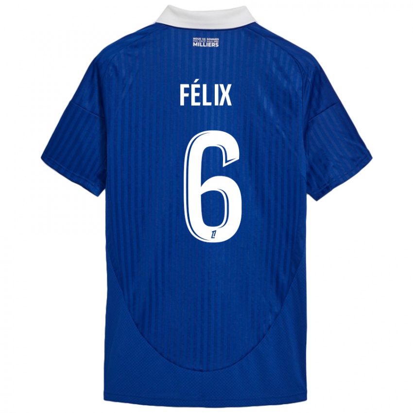 Homem Camisola Félix Lemaréchal #6 Branco Azul Principal 2024/25 Camisa Brasil