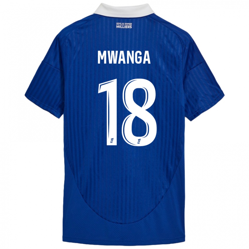 Homem Camisola Junior Mwanga #18 Branco Azul Principal 2024/25 Camisa Brasil