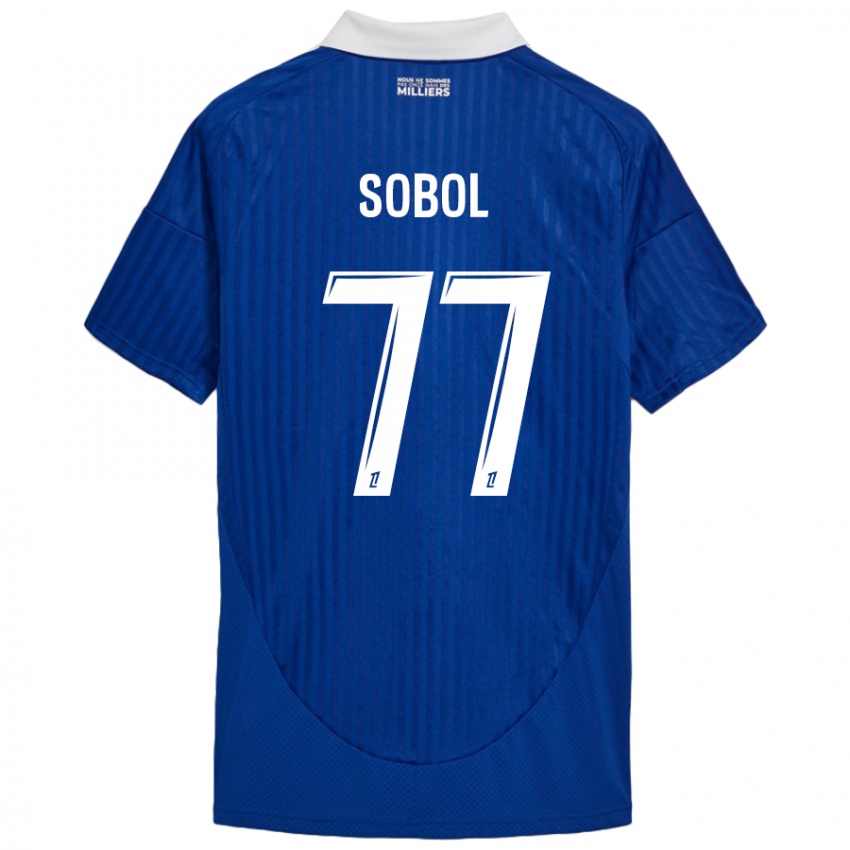 Homem Camisola Eduard Sobol #77 Branco Azul Principal 2024/25 Camisa Brasil