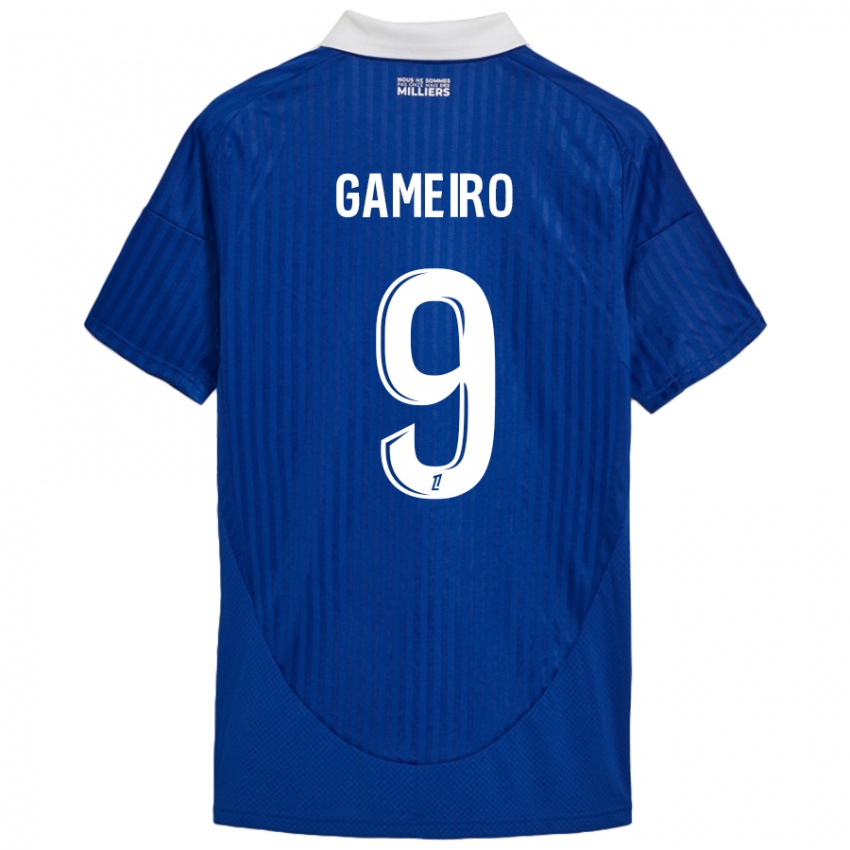 Homem Camisola Kévin Gameiro #9 Branco Azul Principal 2024/25 Camisa Brasil