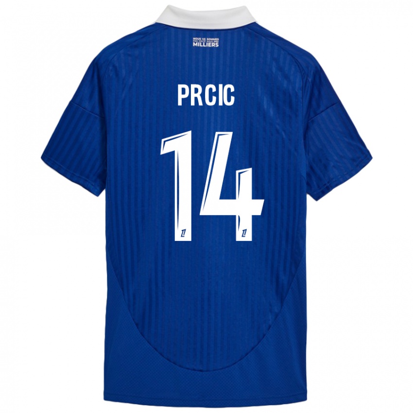 Homem Camisola Sanjin Prcic #14 Branco Azul Principal 2024/25 Camisa Brasil