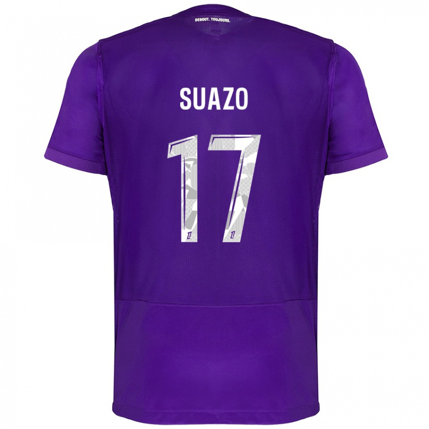 Homem Camisola Gabriel Suazo #17 Branco Roxo Principal 2024/25 Camisa Brasil