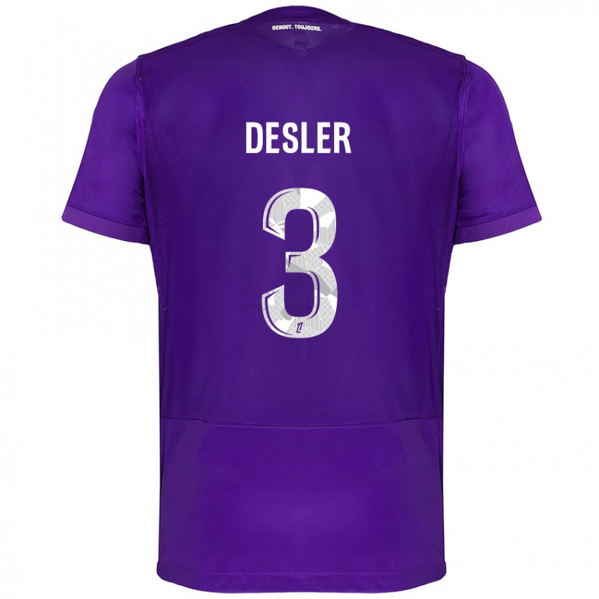 Homem Camisola Mikkel Desler #3 Branco Roxo Principal 2024/25 Camisa Brasil