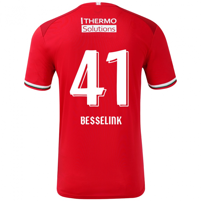 Homem Camisola Gijs Besselink #41 Vermelho Branco Principal 2024/25 Camisa Brasil