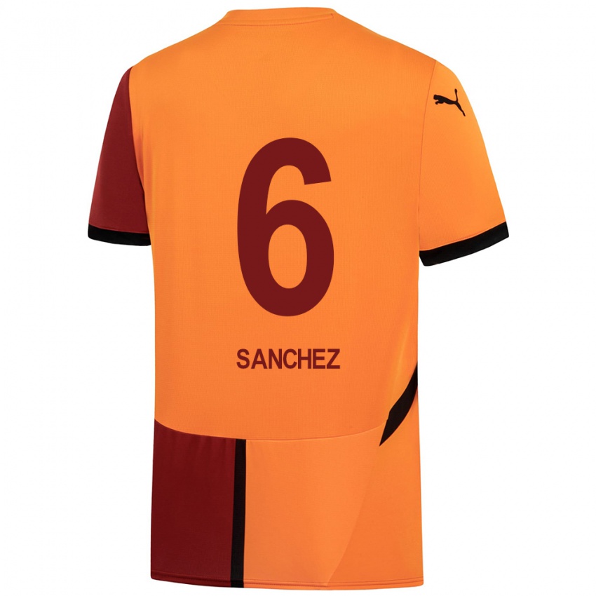 Homem Camisola Davinson Sanchez #6 Vermelho Amarelo Principal 2024/25 Camisa Brasil