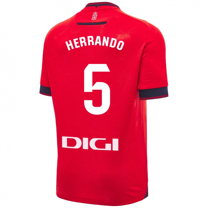 Homem Camisola Jorge Herrando #5 Branco Vermelho Principal 2024/25 Camisa Brasil