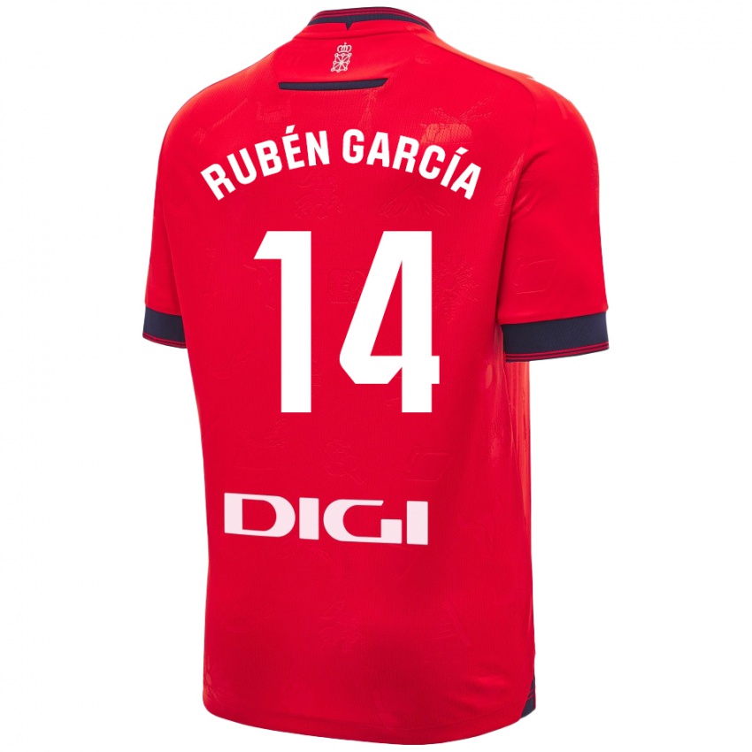 Homem Camisola Rubén García #14 Branco Vermelho Principal 2024/25 Camisa Brasil