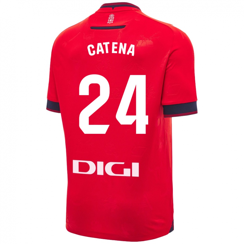 Homem Camisola Alejandro Catena #24 Branco Vermelho Principal 2024/25 Camisa Brasil