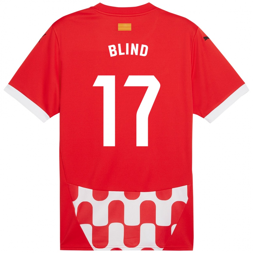 Homem Camisola Daley Blind #17 Branco Vermelho Principal 2024/25 Camisa Brasil