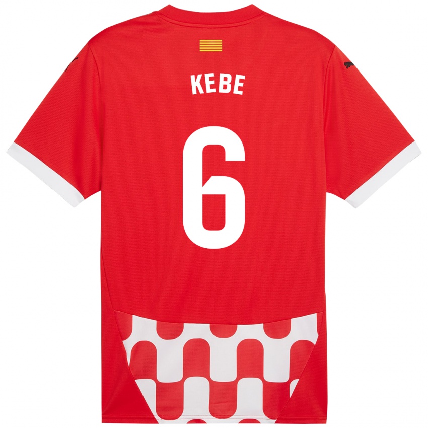 Homem Camisola Ibrahima Kébé #6 Branco Vermelho Principal 2024/25 Camisa Brasil