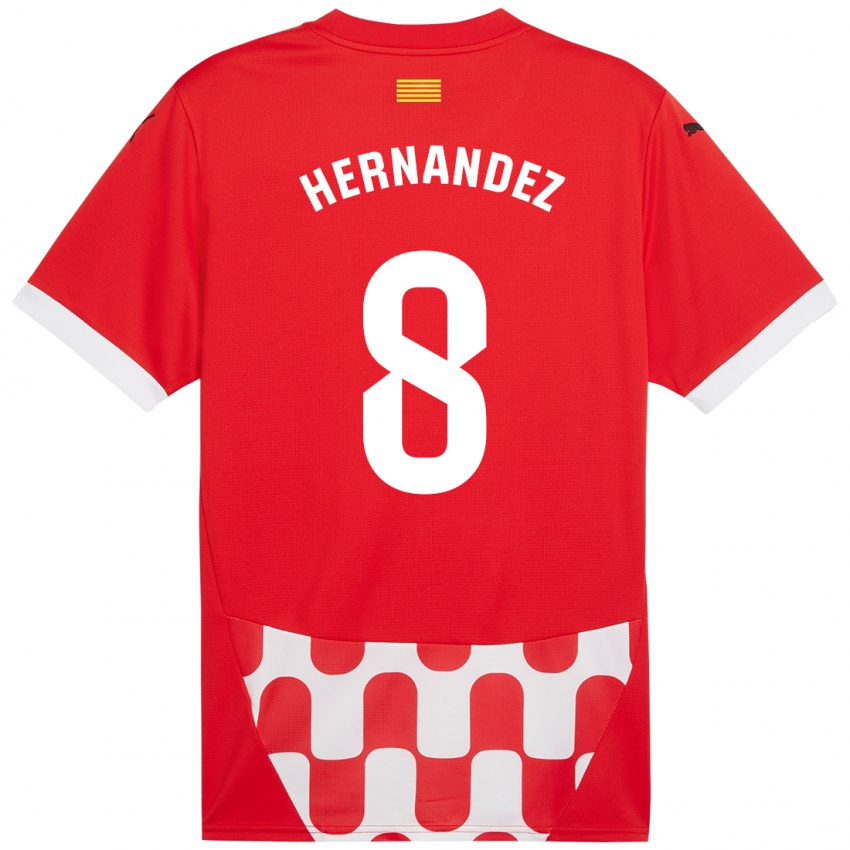 Homem Camisola Sofia Hernández #8 Branco Vermelho Principal 2024/25 Camisa Brasil