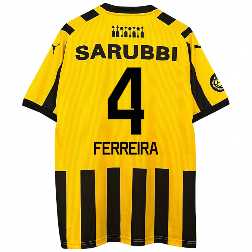 Homem Camisola Joaquín Ferreira #4 Preto Amarelo Principal 2024/25 Camisa Brasil