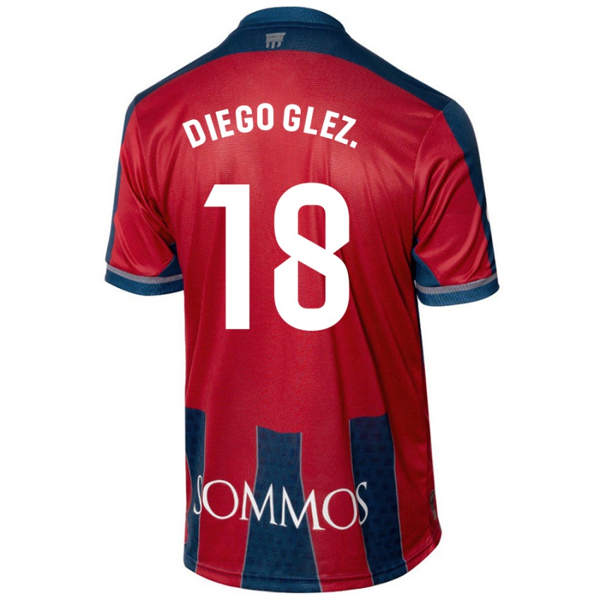 Homem Camisola Diego González #18 Azul Vermelho Principal 2024/25 Camisa Brasil