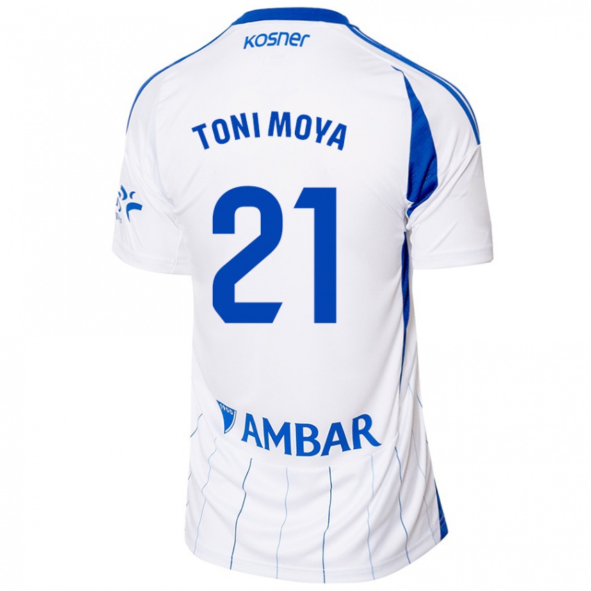 Homem Camisola Toni Moya #21 Vermelho Branco Principal 2024/25 Camisa Brasil