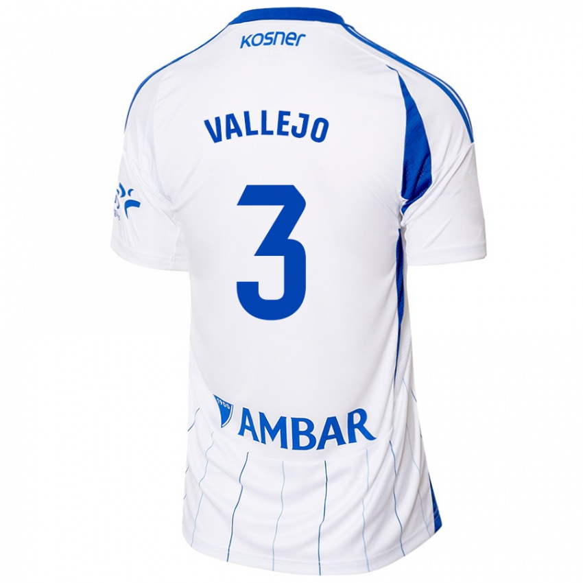 Homem Camisola Jaime Vallejo #3 Vermelho Branco Principal 2024/25 Camisa Brasil