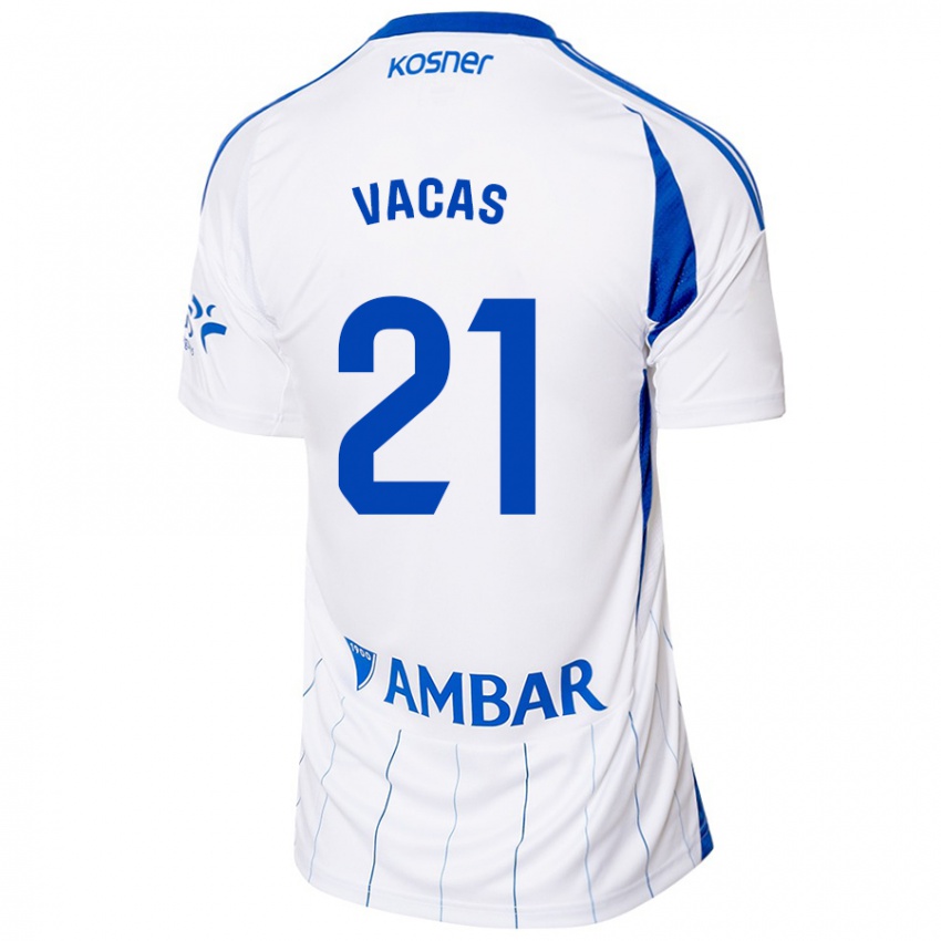 Homem Camisola Óscar Vacas #21 Vermelho Branco Principal 2024/25 Camisa Brasil