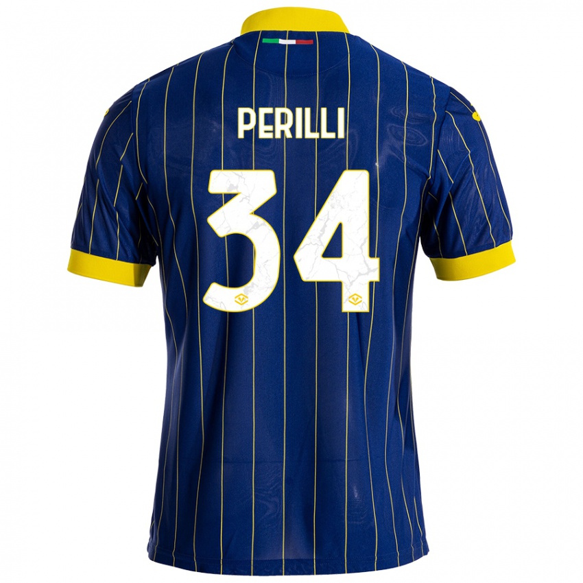 Homem Camisola Simone Perilli #34 Azul Amarelo Principal 2024/25 Camisa Brasil