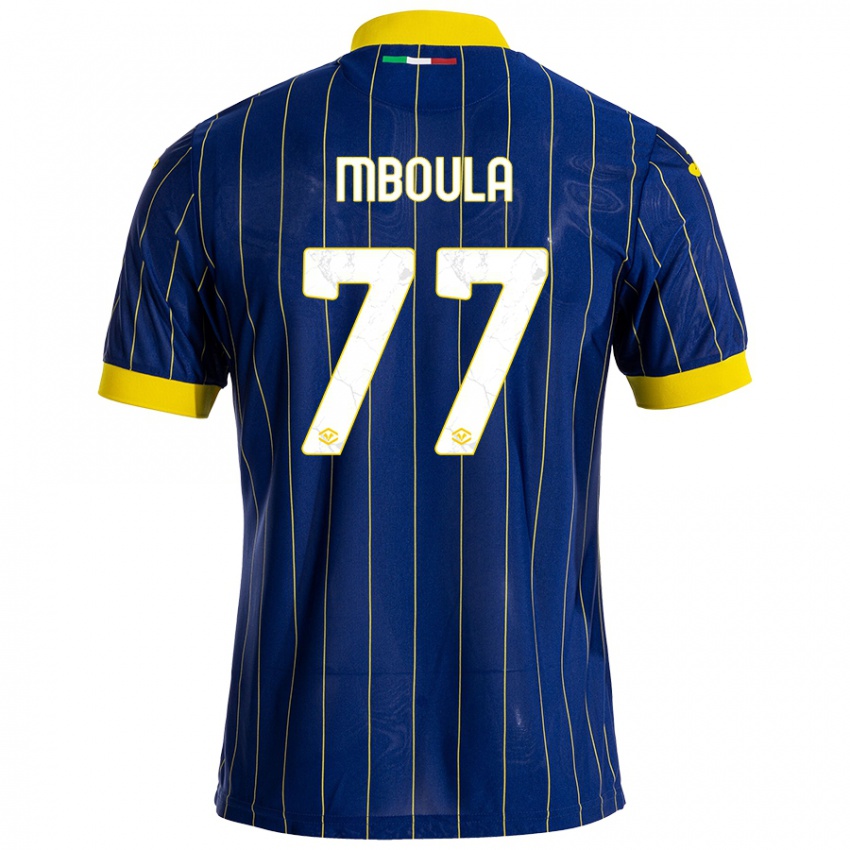 Homem Camisola Jordi Mboula #77 Azul Amarelo Principal 2024/25 Camisa Brasil