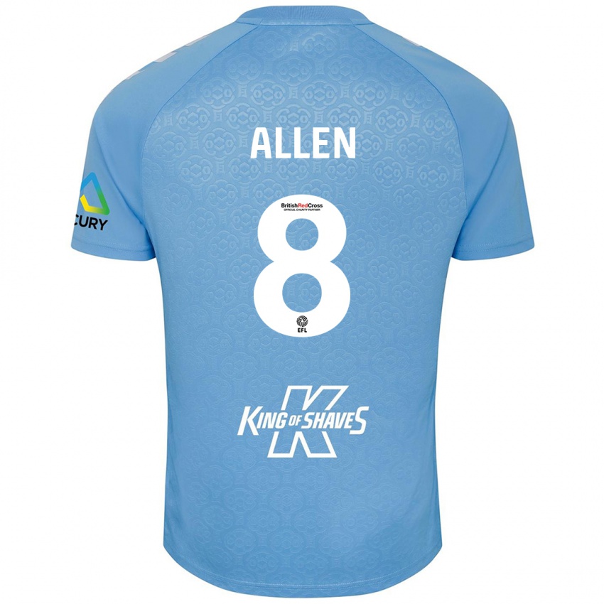 Homem Camisola Jamie Allen #8 Azul Branco Principal 2024/25 Camisa Brasil