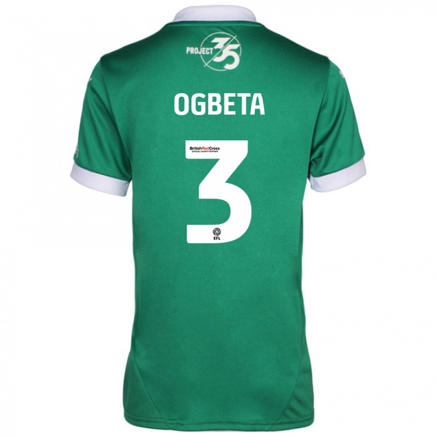 Homem Camisola Nathanael Ogbeta #3 Branco Verde Principal 2024/25 Camisa Brasil