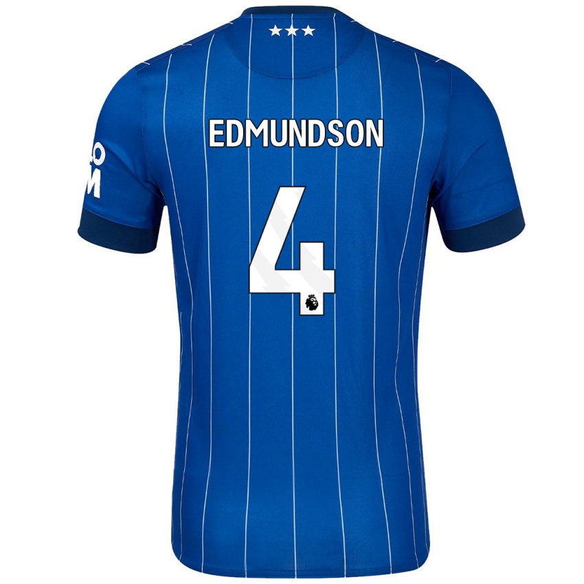 Homem Camisola George Edmundson #4 Azul Marinho Principal 2024/25 Camisa Brasil