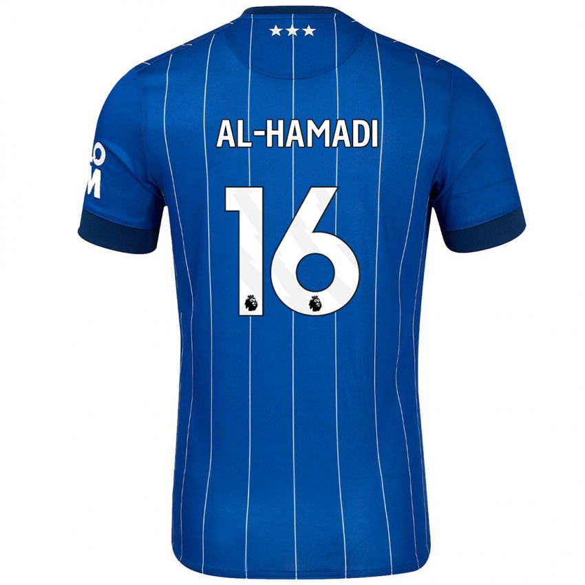 Homem Camisola Ali Al-Hamadi #16 Azul Marinho Principal 2024/25 Camisa Brasil