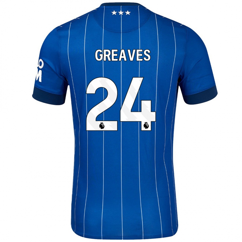 Homem Camisola Jacob Greaves #24 Azul Marinho Principal 2024/25 Camisa Brasil