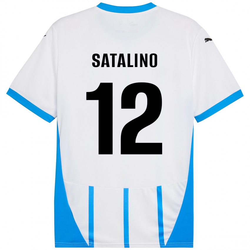 Homem Camisola Giacomo Satalino #12 Azul Branco Alternativa 2024/25 Camisa Brasil