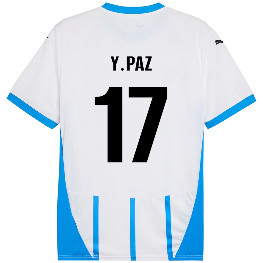 Homem Camisola Yeferson Paz #17 Azul Branco Alternativa 2024/25 Camisa Brasil