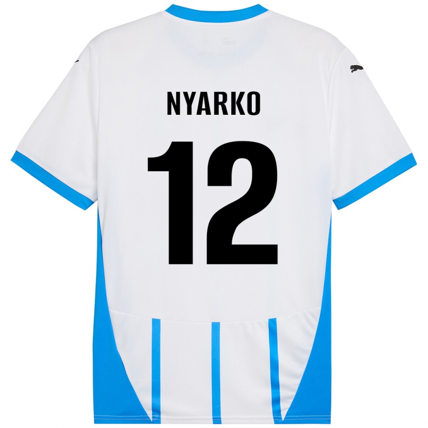 Homem Camisola Lorenzo Nyarko #12 Azul Branco Alternativa 2024/25 Camisa Brasil