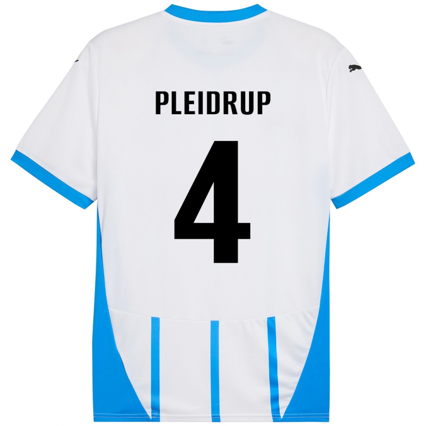 Homem Camisola Caroline Pleidrup #4 Azul Branco Alternativa 2024/25 Camisa Brasil