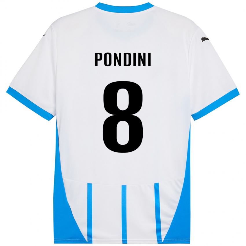 Homem Camisola Giada Pondini #8 Azul Branco Alternativa 2024/25 Camisa Brasil