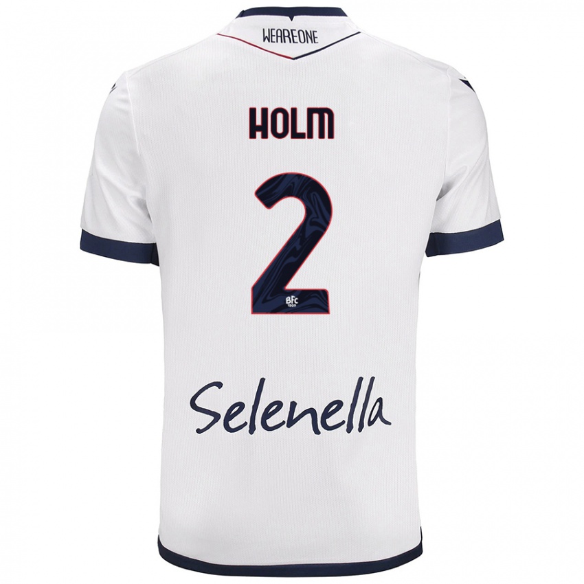 Homem Camisola Emil Holm #2 Azul Real Branco Alternativa 2024/25 Camisa Brasil