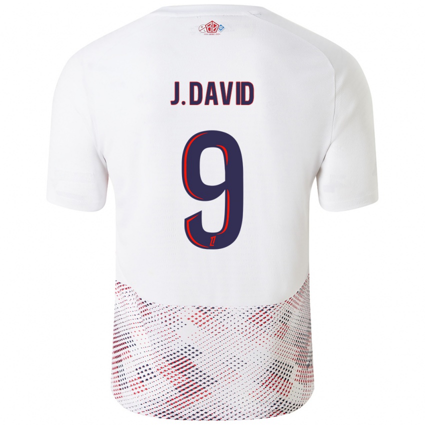 Homem Camisola Jonathan David #9 Azul Real Branco Alternativa 2024/25 Camisa Brasil