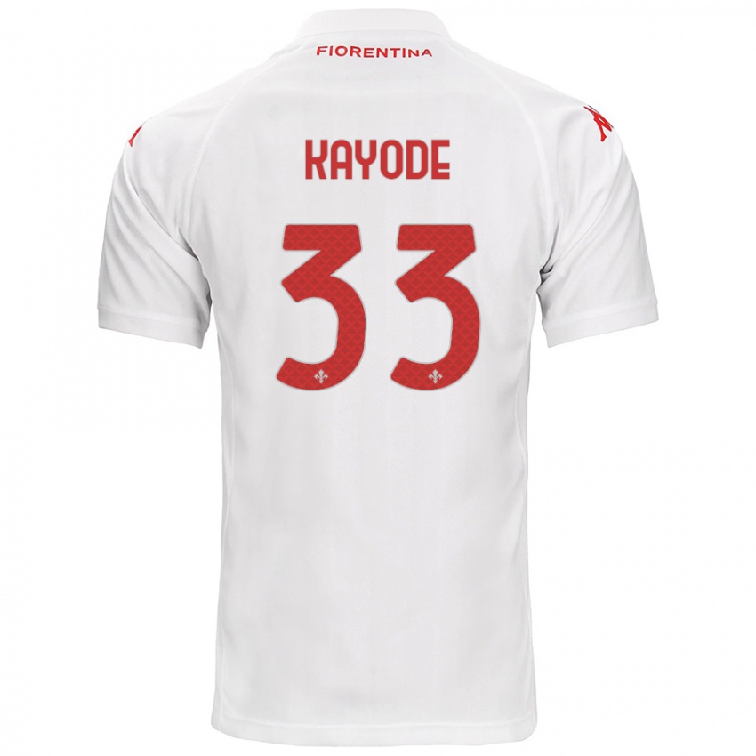 Homem Camisola Michael Kayode #33 Branco Alternativa 2024/25 Camisa Brasil