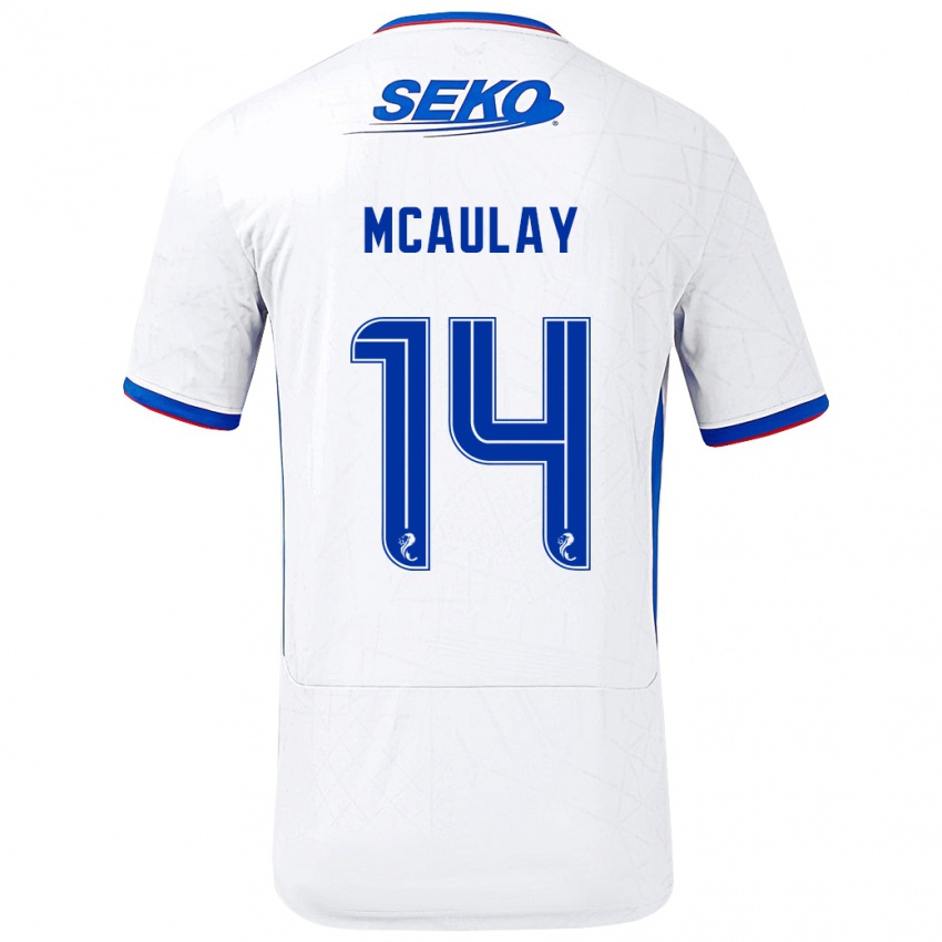 Homem Camisola Mia Mcaulay #14 Azul Branco Alternativa 2024/25 Camisa Brasil