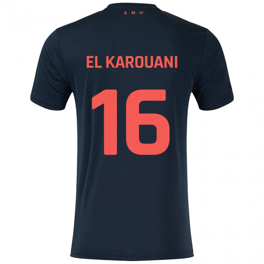 Homem Camisola Souffian El Karouani #16 Vermelho Preto Alternativa 2024/25 Camisa Brasil